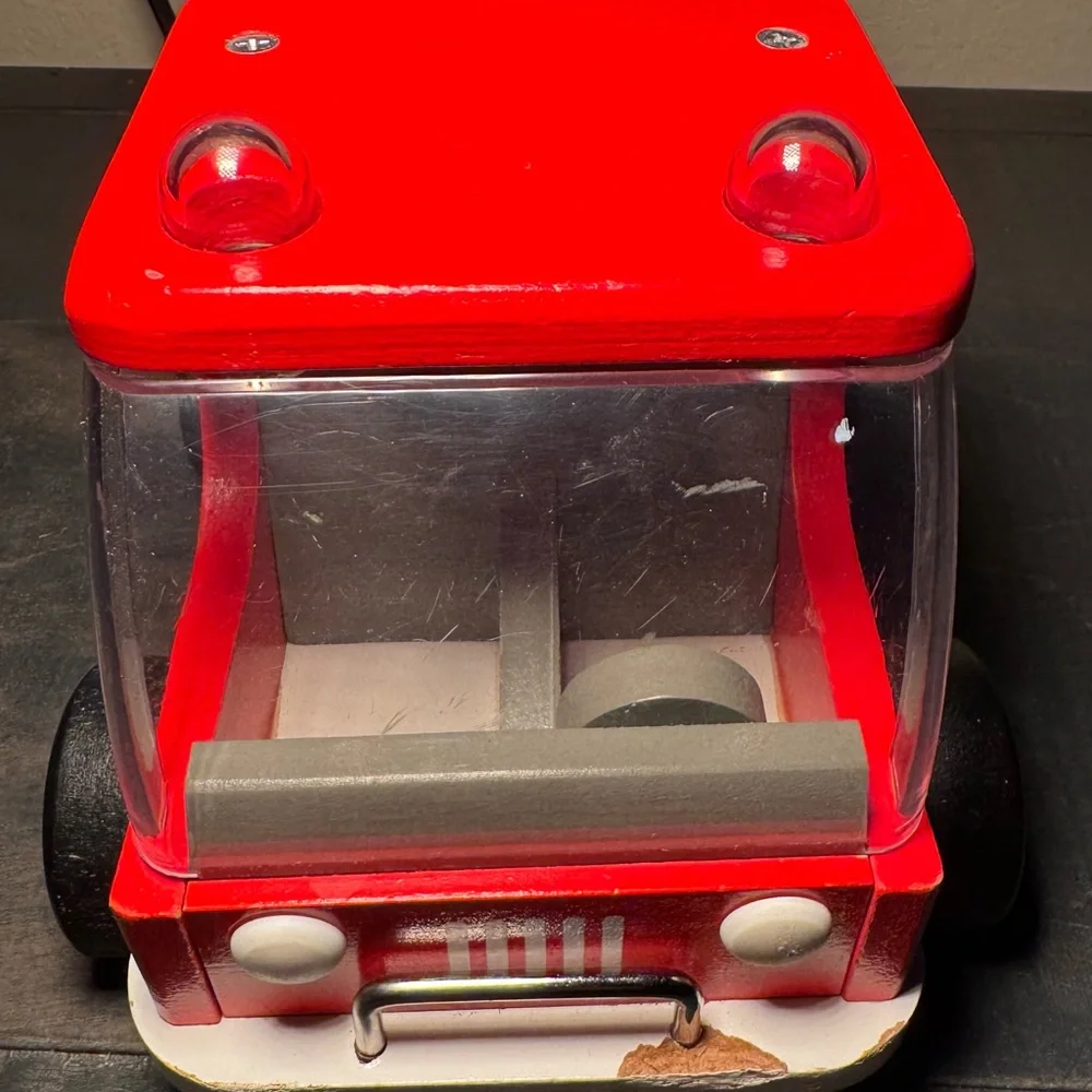 Pottery Barn Kids Red wooden Fire Truck Toy